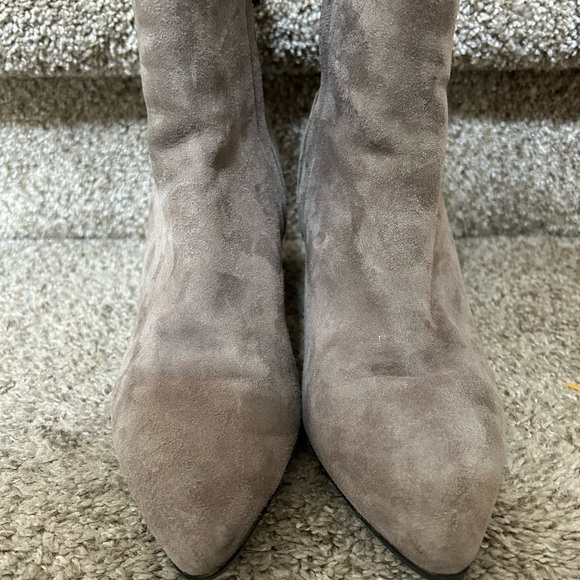Botkier Sasha Suede Pointed Toe taupe grey Bootie. EUC. 7.5. Suede heel. Classic - Picture 3 of 15